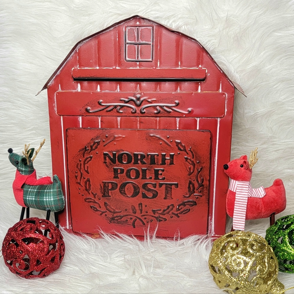 🎅📮Antique Style North Pole Post Box!! 📮🎅